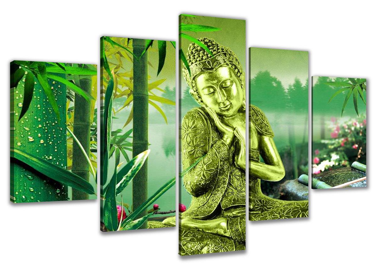 Leinwand Bild fert gerahmt Buddha 160cm XXL 5 5521 !!Auslaufmodell !! – Leinwandbild 160x80 cm 5-teilig kaufen