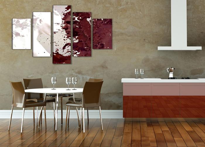 Abstraktes Leinwandbild 150x80cm in 5 Teilen – Ansicht 2