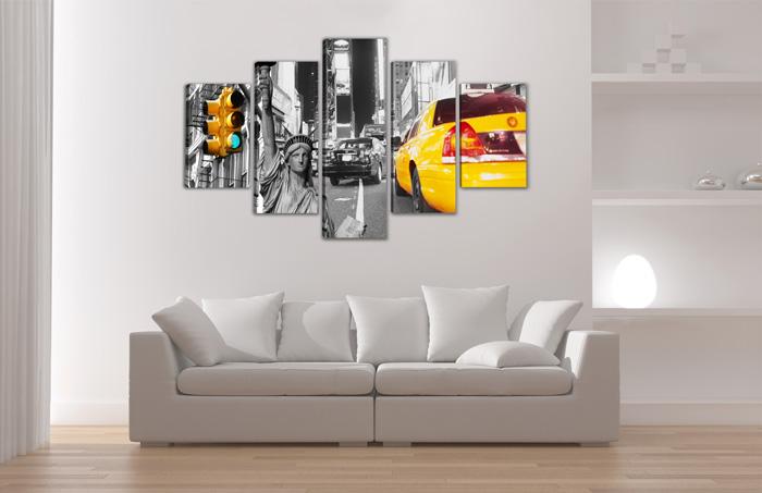 New York Leinwandbild 150x80cm - 5-teiliges Wandbild – Ansicht 2