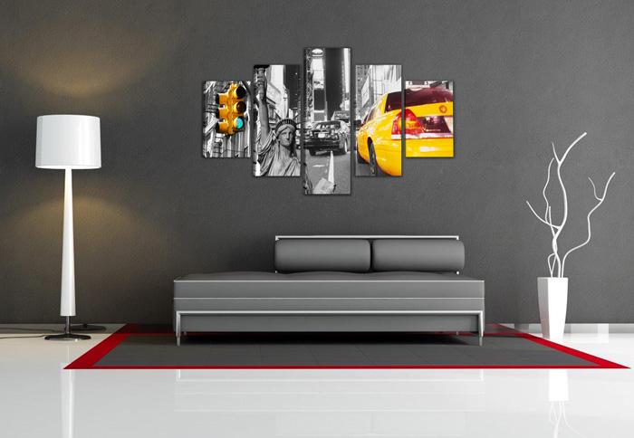 New York Leinwandbild 150x80cm - 5-teiliges Wandbild – Ansicht 3