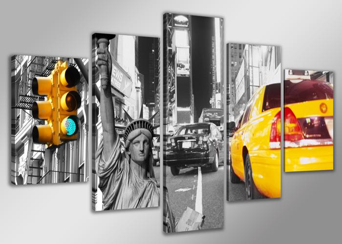 New York Leinwandbild 150x80cm - 5-teiliges Wandbild – Ansicht 4