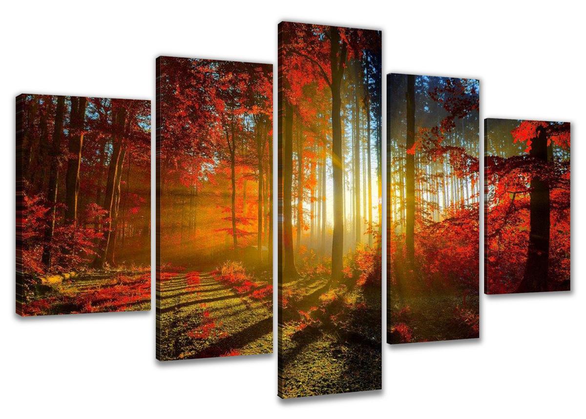Leinwand Bild fert gerahmt Bäume 160cm XXL 5 5530 – Leinwandbild 160x80 cm 5-teilig kaufen