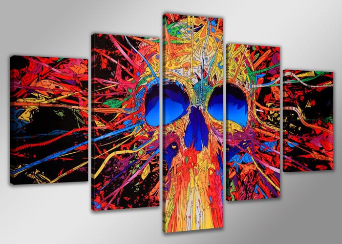 Abstraktes Leinwandbild 5-teilig 150x80cm - Fertig gerahmt – Ansicht 4