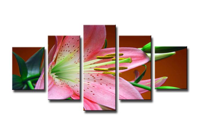 Blumen Leinwandbild 5-teilig - 150x80 cm günstig kaufen – Ansicht 4