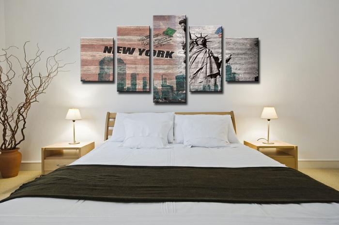 New York Leinwandbild 150x80 cm - 5 teilig Wandbild – Ansicht 3