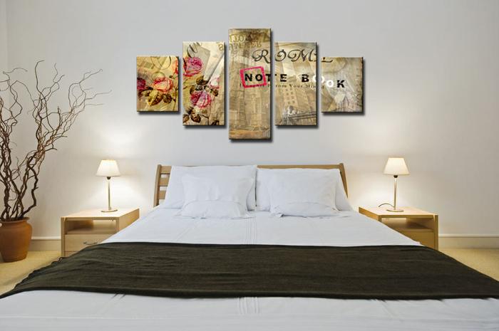 Abstraktes Leinwandbild 150x80cm - 5-teilig fertig gerahmt – Ansicht 3