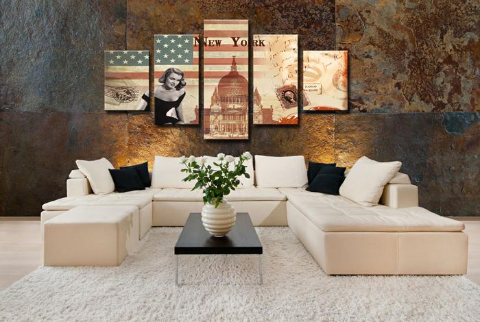 USA Leinwandbild 150x80 cm - 5 teiliges Wandbild – Ansicht 3