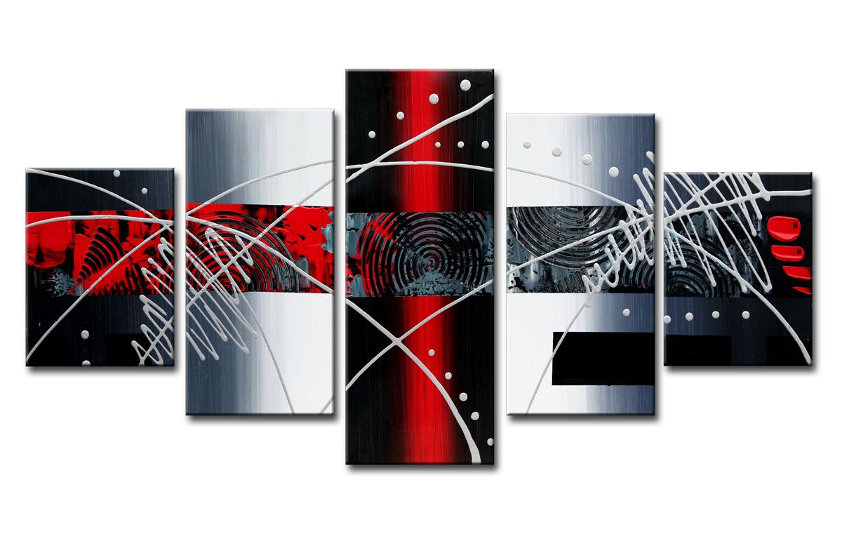 Abstraktes Leinwandbild 160x80cm - 5-teilig fertig gerahmt