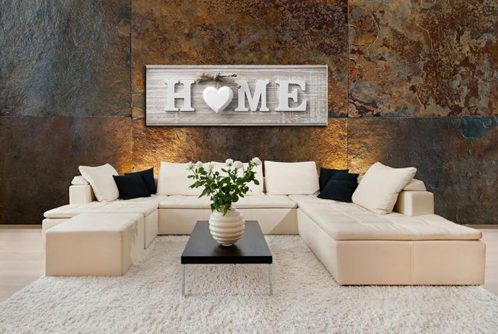 HOME Leinwandbild 120x40 cm - fertig gerahmt – Ansicht 2