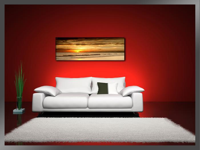 Leinwandbild Strand Sonnenuntergang 120x40 cm – Ansicht 2