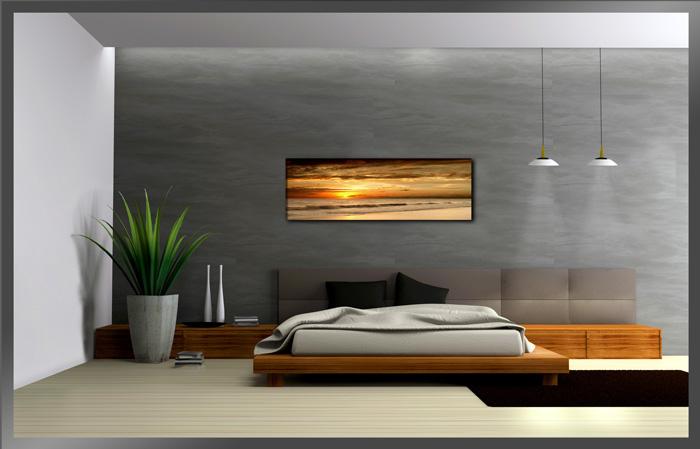 Leinwandbild Strand Sonnenuntergang 120x40 cm – Ansicht 3