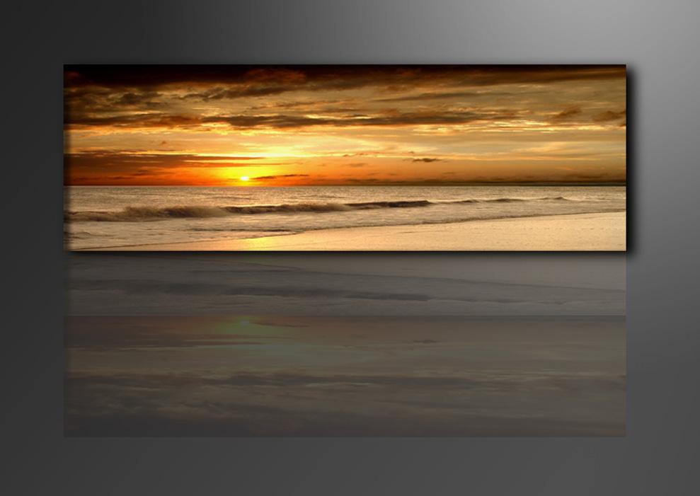 Leinwandbild Strand Sonnenuntergang 120x40 cm – Ansicht 4