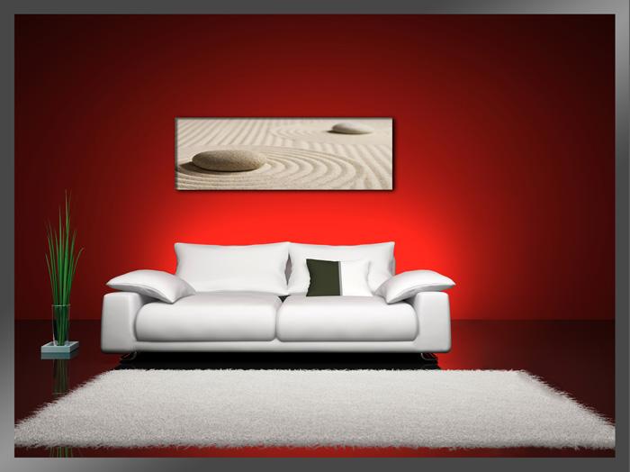 Leinwandbild Spa Sand – 120x40 cm fertig gerahmt – Ansicht 2