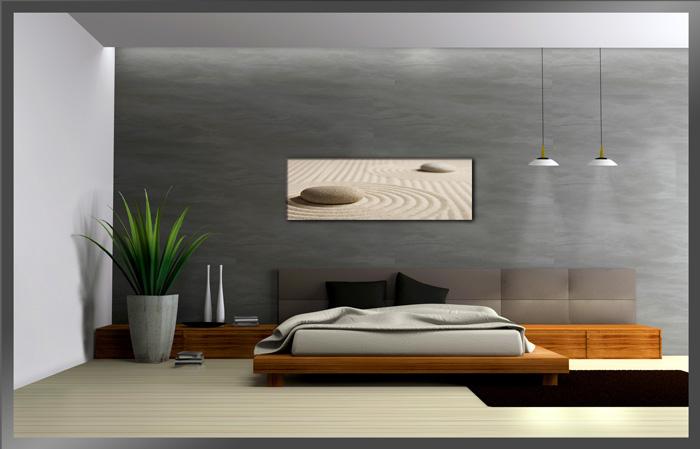 Leinwandbild Spa Sand – 120x40 cm fertig gerahmt – Ansicht 3