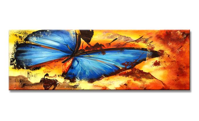 Schmetterling Leinwandbild 120x40 cm fertig gerahmt – Ansicht 4