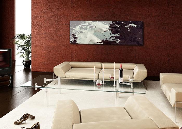 Abstraktes Leinwandbild 120x40cm - Moderner Wanddruck mit Rahmen – Ansicht 2