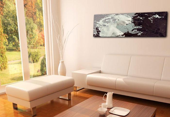 Abstraktes Leinwandbild 120x40cm - Moderner Wanddruck mit Rahmen – Ansicht 3