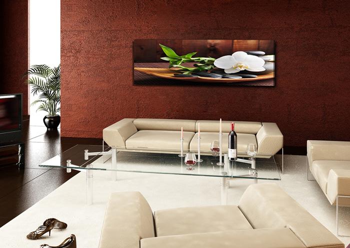 Zen Spa Leinwandbild 120x40 cm mit Echtholzrahmen – Ansicht 3