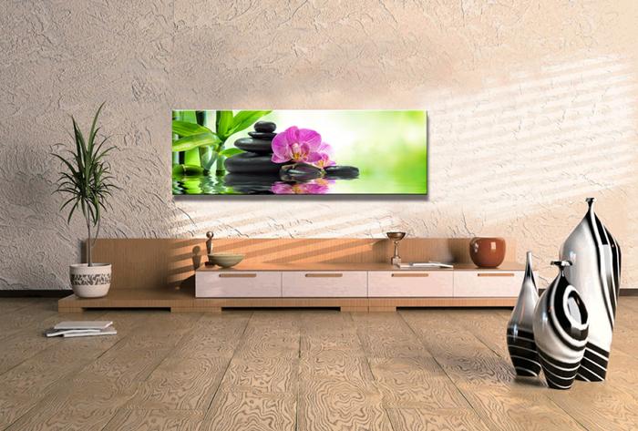 Spa Leinwandbild 120x40 cm fertig gerahmt günstig – Ansicht 3