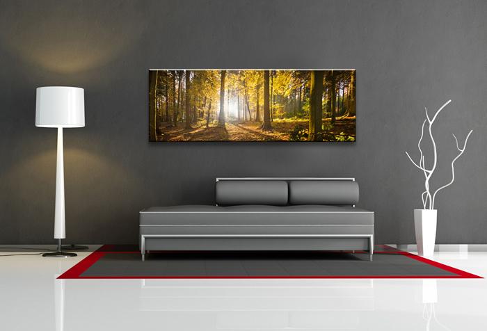 Leinwandbild Wald 120x40 cm – fertig gerahmt – Ansicht 2