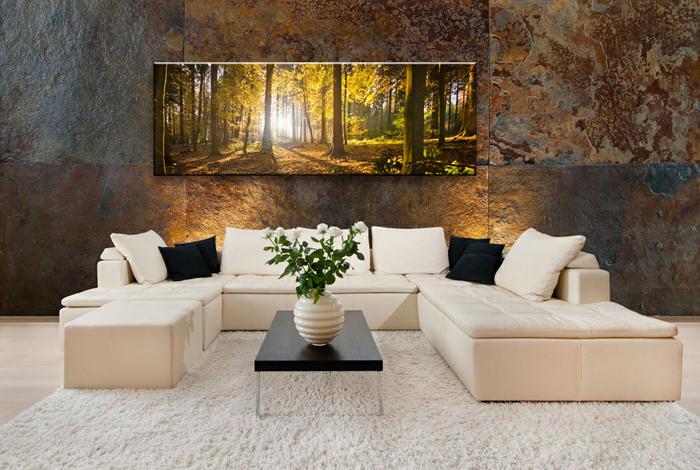 Leinwandbild Wald 120x40 cm – fertig gerahmt – Ansicht 3