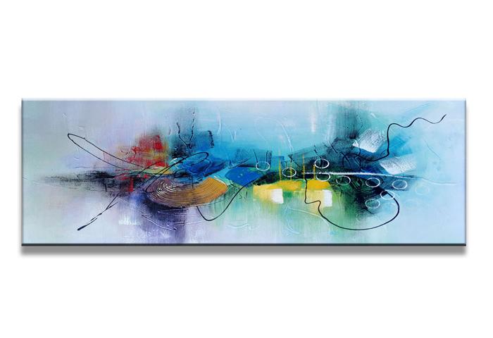 Abstraktes Leinwandbild 120x40cm - Fertig gerahmt – Ansicht 4