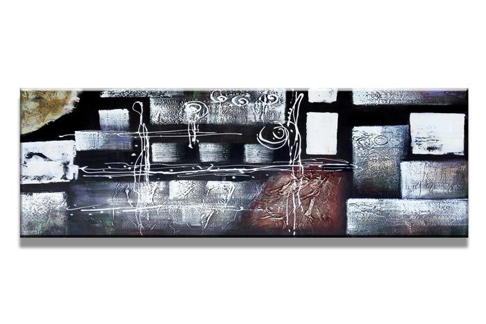 Abstraktes Leinwandbild 120x40 cm - fertig gerahmt – Ansicht 4