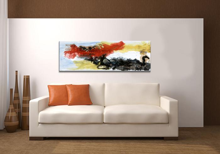 Abstraktes Leinwandbild 120x40 cm mit Echtholzrahmen – Ansicht 3