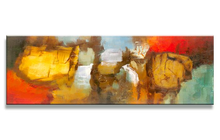 Abstraktes Leinwandbild 120x40 cm - fertig gerahmt und einsatzbereit – Ansicht 4