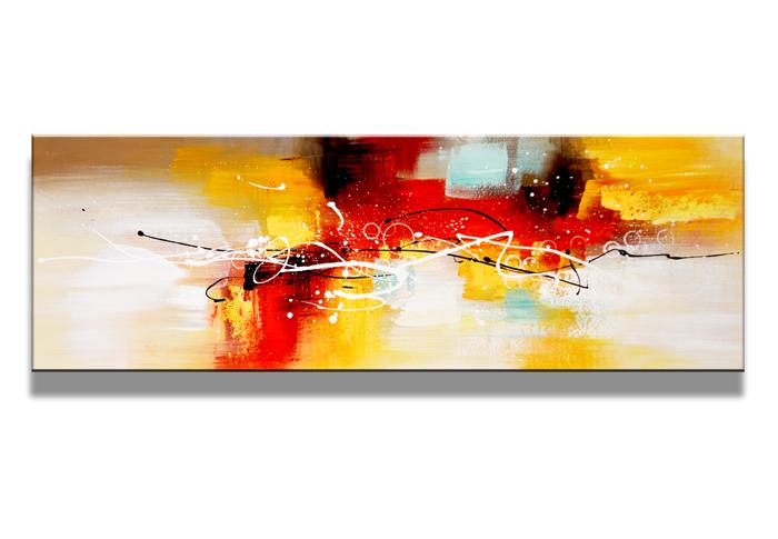 Abstraktes Leinwandbild 120x40cm - Modernes Wandbild mit Holzrahmen – Ansicht 4