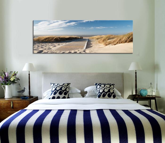 Leinwandbild Nordsee Düne – 120x40 cm Wandbild mit Rahmen – Ansicht 2