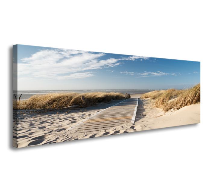 Leinwandbild Nordsee Düne – 120x40 cm Wandbild mit Rahmen – Ansicht 4