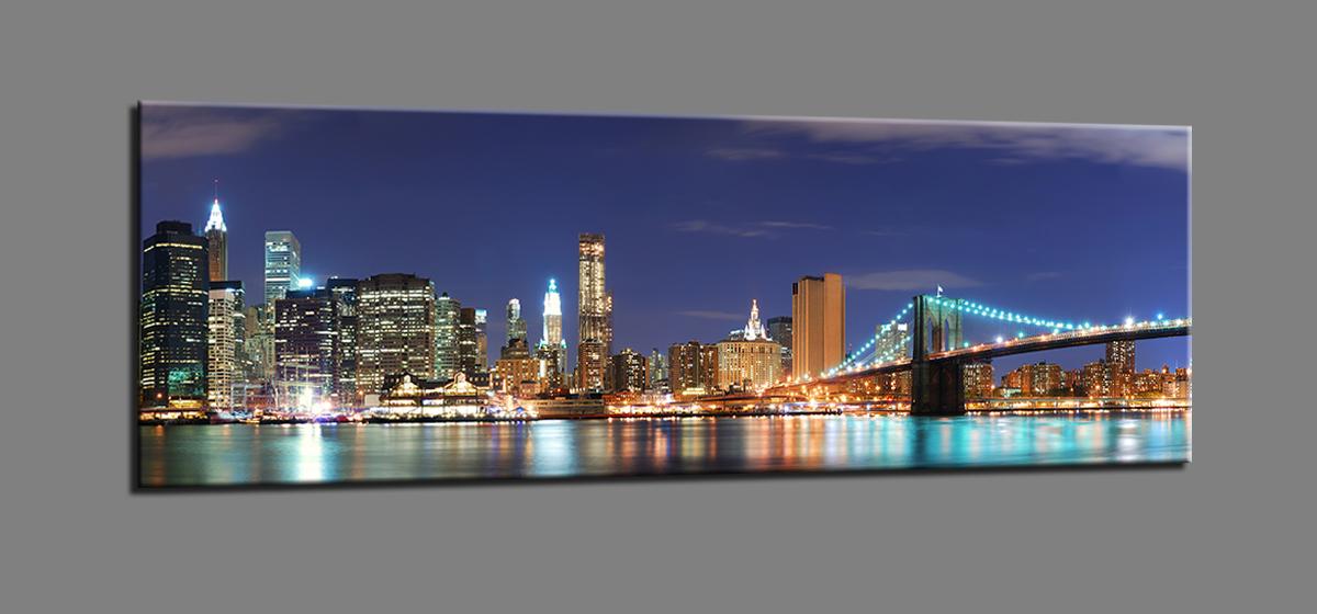 New York Leinwandbild 120x40 cm mit Rahmen