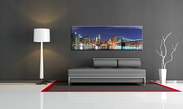 New York Leinwandbild 120x40 cm mit Rahmen – Ansicht 3