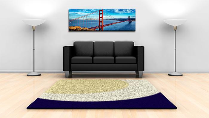 San Francisco Golden Gate Leinwandbild 120x40 cm – Ansicht 2