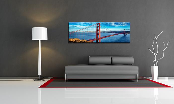 San Francisco Golden Gate Leinwandbild 120x40 cm – Ansicht 3