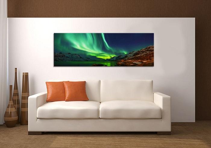 Leinwand Bild fert gerahmt Polarlicht 120x40 cm  5738 – Ansicht 2