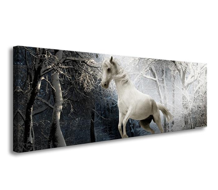 Leinwandbild Pferd 120x40 cm - Wandbild mit Echtholzrahmen – Ansicht 4