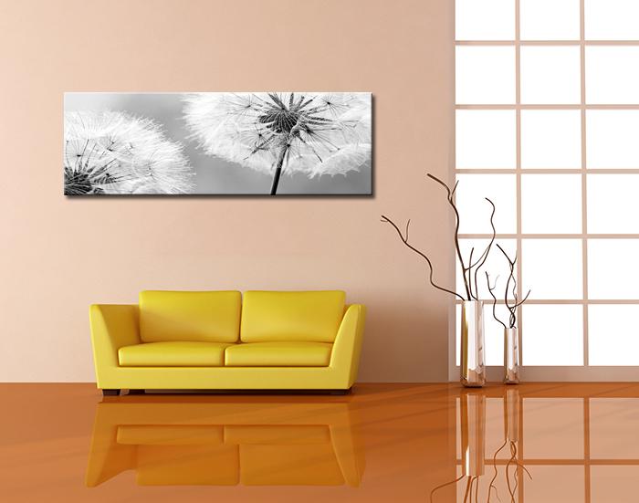 Leinwandbild Pusteblume Löwenzahn 120x40 cm mit Rahmen – Ansicht 2