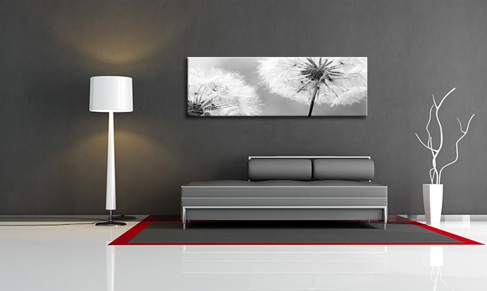 Leinwandbild Pusteblume Löwenzahn 120x40 cm mit Rahmen – Ansicht 3