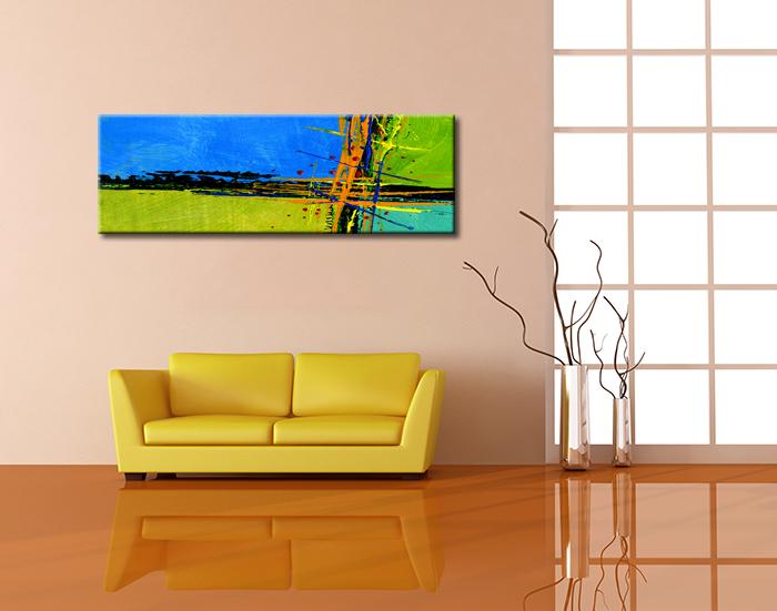 Leinwand Bild fert gerahmt handgemalte Optik 120x40 cm  5742 – Ansicht 2