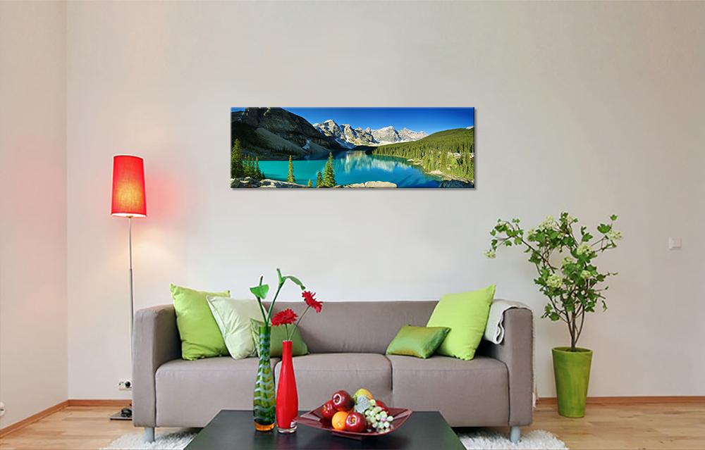 Leinwandbild Berglandschaft - 120x40 cm fertig gerahmt – Ansicht 5