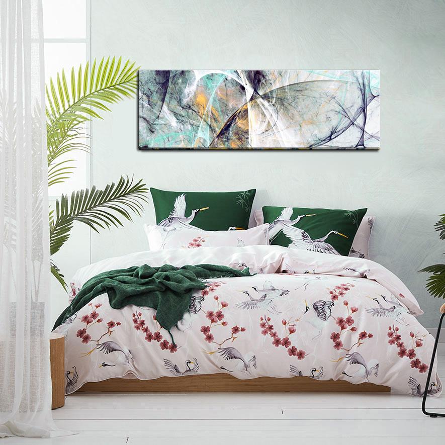 Abstraktes Leinwandbild 120x40 cm - modernes Wandbild fertig gerahmt – Ansicht 2