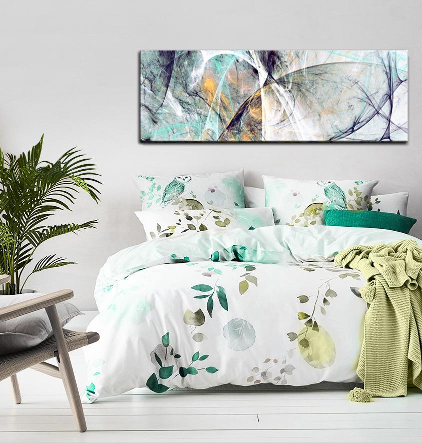 Abstraktes Leinwandbild 120x40 cm - modernes Wandbild fertig gerahmt – Ansicht 3