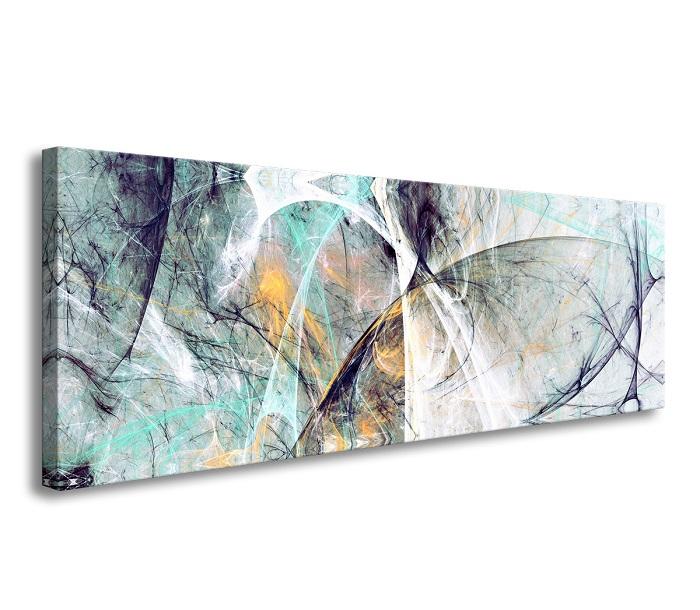 Abstraktes Leinwandbild 120x40 cm - modernes Wandbild fertig gerahmt – Ansicht 4
