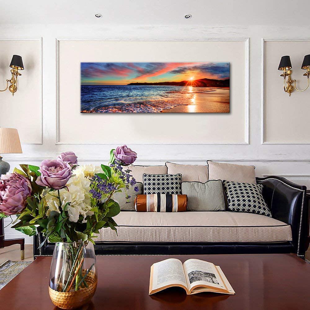 Leinwand Bild fert gerahmt 120x40 cm Sonnenuntergang am Meer 5757 – Ansicht 8