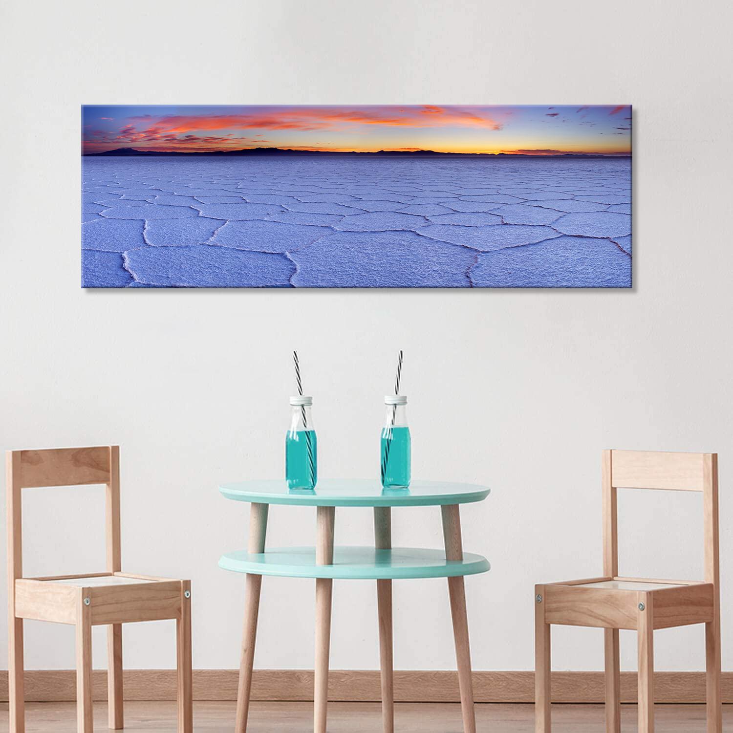 Leinwandbild Salzwüste – 120x40 cm mit Rahmen – Ansicht 3