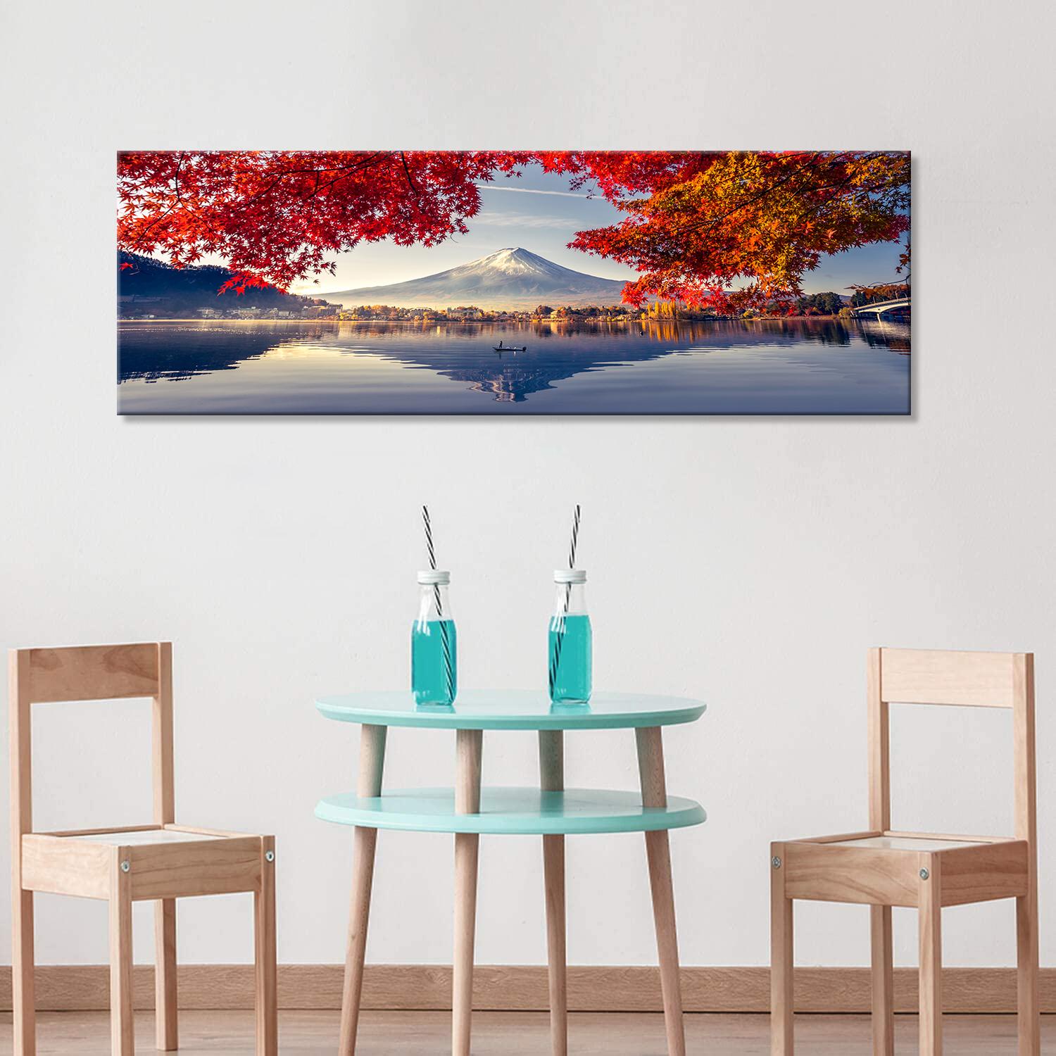 Leinwandbild Japan Fujiyama – 120x40 cm mit Echtholzrahmen – Ansicht 3