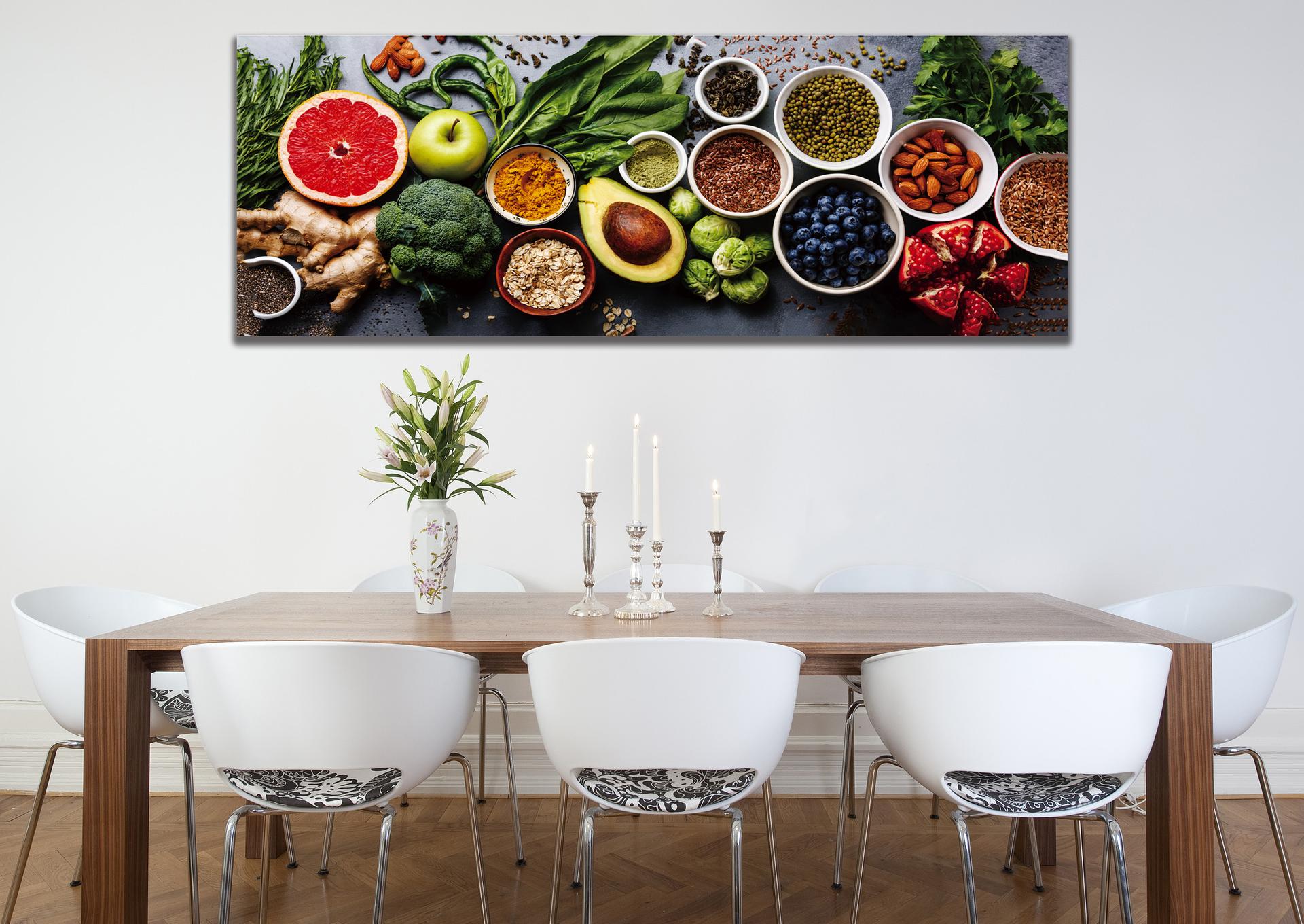 Leinwandbild Gewürze - Fertig gerahmtes Küchenbild 120x40 cm – Ansicht 2