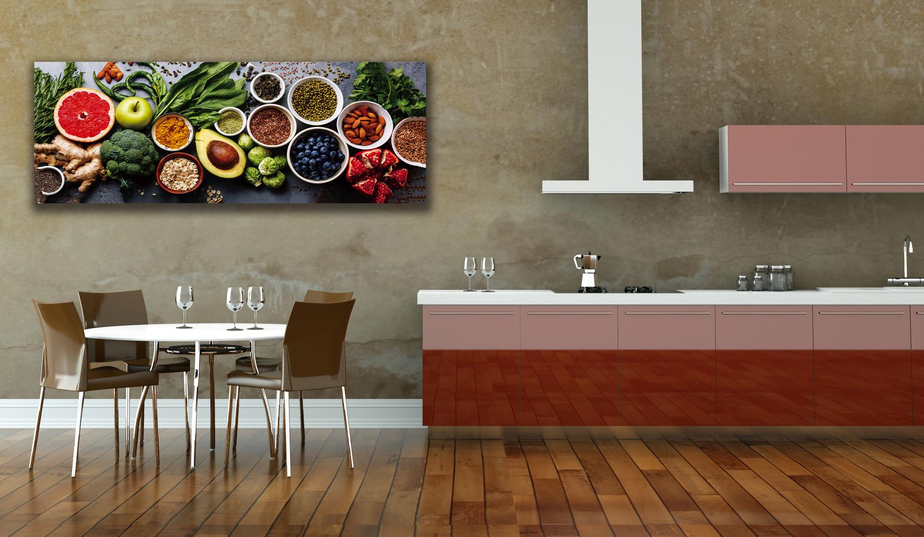 Leinwandbild Gewürze - Fertig gerahmtes Küchenbild 120x40 cm – Ansicht 3